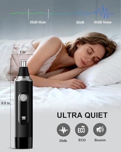 Nose Hair Trimmer for Men and Women,2026 Professional Painless IPX7 Waterproof Eyebrow & Facial Hair Trimmer,USB Rechargeable with LED Display Dual-Edge Blades for Smoother Cutting,BlackSilver view 5