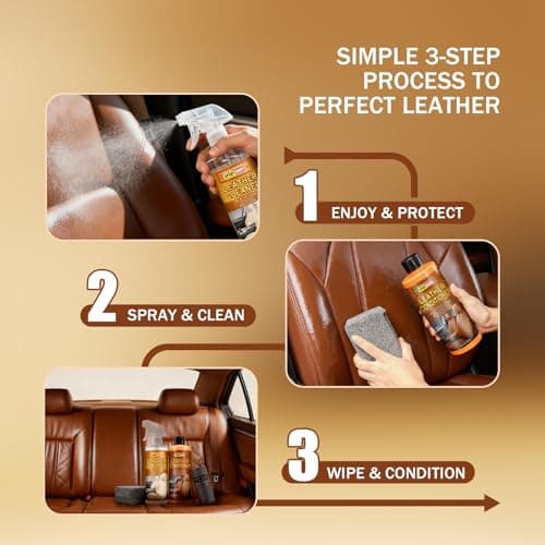 XPERTCHEMY Leather Cleaner and Conditioner Kit, Leather Care for Car Seats, Furniture, Couches, Boots, Bags & More, Safe for Any Color, 2 x 16oz view 2