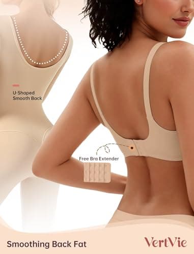 Vertvie Womens Wireless Jelly Bras No Underwire Push Up Seamless Bra Supportive Full Coverage Bralette Regular and Plus Size view 4