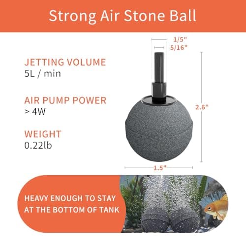 4 Pack Air Stones for Ponds, Long Lasting Aerator Oxygen Diffuser, 1.5 Inch Air Bubble Stone Aerator Bubble Diffuser, Aquarium Air Pump Accessories Airstone for Fish Tanks, Pond and Hydroponics view 2