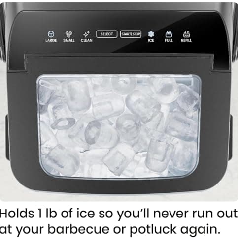 ICEMAN Dual-Size Ice Maker Countertop - Portable Ice Machine, Large and Small Ice Machine Maker with Self Cleaning, 9 Cubes in 7 Mins, 22lbs/24hrs, for Home, Kitchen, Office, Party, Ice Scoop Included view 6