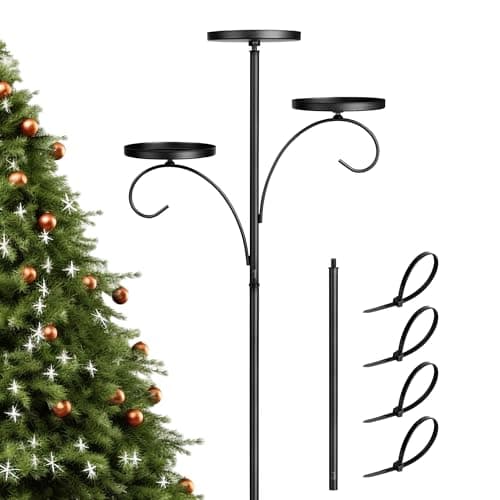 Christmas Tree Topper, 35.4'' Triple Topper Candle Holder, 3 Tier | Black Candle Holder for Christmas Tree, Light up for Indoor Bedroom Kitchen Decorations — image 1