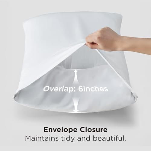 Bedsure White Pillow Cases Set of 2, Cooling Pillow Cases Queen, Rayon Derived from Bamboo Queen Pillowcases, PureWoven Soft Valentines Pillow Covers with Envelope Closure, Gifts, 20x30 Inches view 6