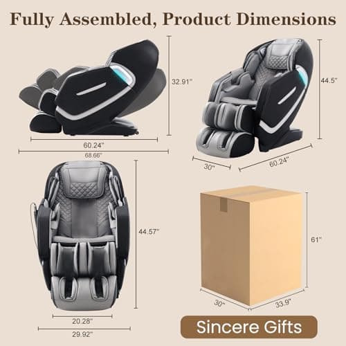 RESTREAL 4D Massage Chair Full Body, Zero Gravity SL-Track Shiatsu Electric Massage Chair Recliner, Airbag Massage, Deep Yoga Stretch with Heat Body Scan Bluetooth Foot Roller, Extendable Footrest view 2