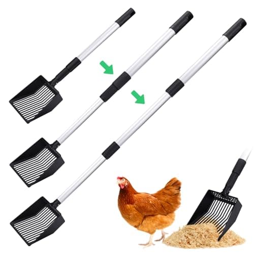 Mity rain Chicken Coop Accessories, 3 IN 1 Adjustable Chicken Scooper for Cleaning, Sifting Shovel for Chicken Coop Separating Poo and Debris from Sand, Chicken Litter Scoop Supplies — image 1