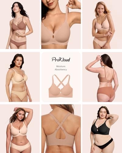 ProKloud Wireless Bras for Women Wave Push Up No Underwire Bralettes Seamless Full Coverage Support Lift Everyday Bra view 5