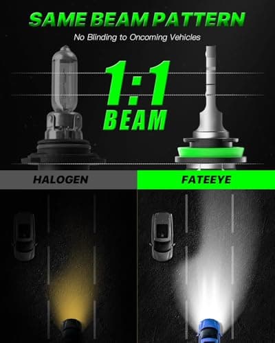 FateEye H11 9005 LED Light Bulbs 40000LM 6500K High Beam Low Beam Bulb LED Fog Light Kit, 1:1 Size, Plug and Play, Fog Bulbs view 4