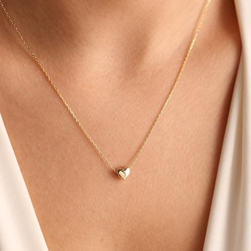 BAYLAY Mothers Day Gifts for Mom Grandma Wife, Heart Necklace for Women Girls 18K Gold/White Plated Heart Pendant Charm Necklace Dainty Gold Necklace for Women Gold Jewelry view 5