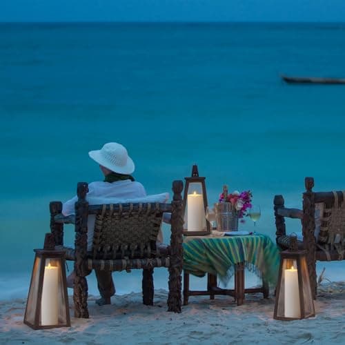 Yeelida 4" x14" Flameless Flickering Waterproof Candles with Remote, LED Battery Operated Timer Plastic White Pack of 2 Pillar Candles for Outdoor Use (Long Lasting 420+ Hrs) view 2