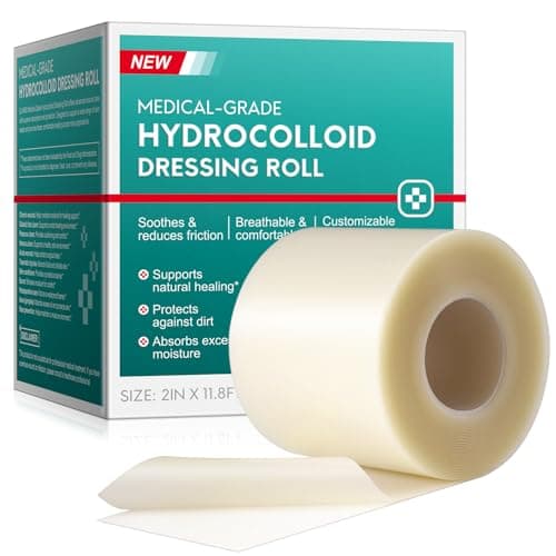 Hydrocolloid Roll for Wound Care (2IN X11.8FT), Medical Grade Self-Adhesive Hydrocolloid Patch Bandages for Wound Healing,Ultra-Thin & Waterproof, Scar Prevention, Burn Care — image 1