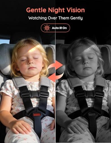 Babyvue BV5 Baby Car Camera 1080P, Dual USB Powered for Large Vehicles, IR Night Vision, 5.2” Display with Rear-Facing Car Seat Camera, Easy Installation for Infant & Toddler view 4