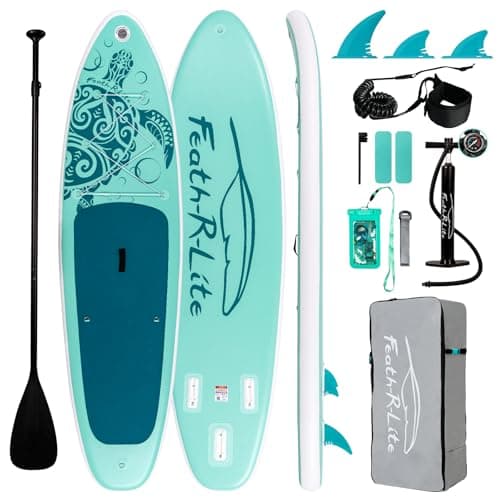 FEATH-R-LITE Inflatable Stand Up Paddle Board with Beginner SUP Accessories — image 1