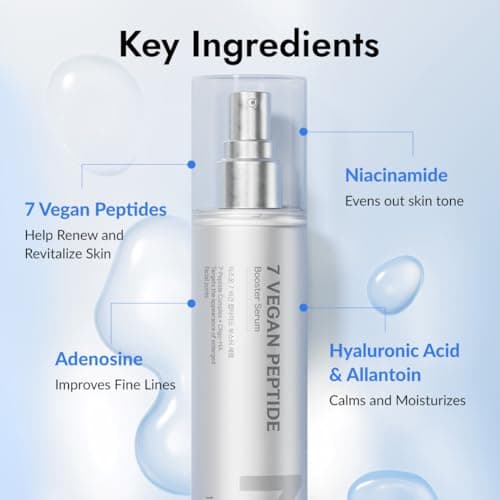 MIZON 7 Vegan Peptide Booster Serum Korean Anti-Aging Face Serum with Niacinamide & Hyaluronic Acid Hydrating Firming & Smoothing Skincare for Fine Lines & Skin Repair – 5.07 fl oz view 2