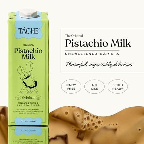 Táche Unsweetened Barista Pistachio Milk, Plant-Based Pistachio Creamer for Coffee and Lattes, Frothy, Vegan Pistachio Cream with No Added Oil, Dairy-Free Milk Alternative, (32oz, 6-Pack) view 3