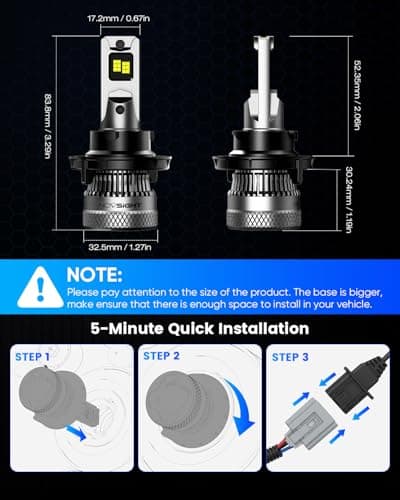 NOVSIGHT 𝐇 𝟏 𝟑 Bulbs Upgraded - 𝟗 𝟎 𝟎 𝟖 Fog Lamps 𝟕𝟎𝟎𝟎𝟎𝐋𝐌 Ultra Bright, 6500K Cool White, Pack of 2 view 7