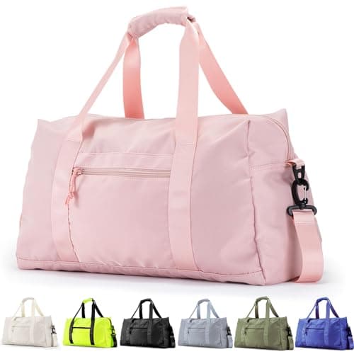 Travel Duffle Bag,Sport Gym Bag for Men And Women with Wet Pocket,Weekender Bag Carry On Tote Bags for Airplane PINK — image 1