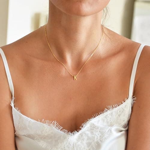 NOMOKOS Initial Necklaces for Women - Dainty 18K Gold Plated Initial Necklace Tiny A-Z Pendant Name Necklace Trendy Letter Necklace Gold Jewelry for Women Gifts view 4