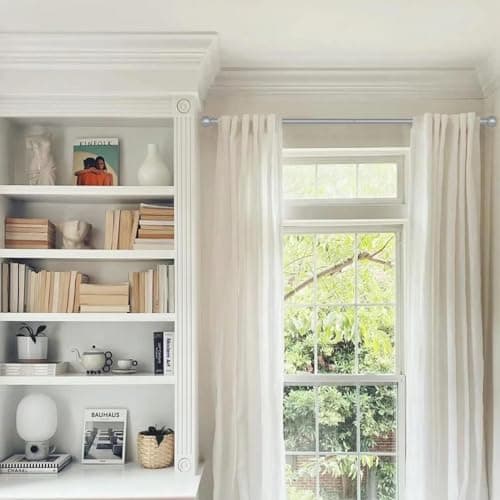 GXOACKJ Curtain Rods for windows 32-48 inch, 5/8 inch Decorative Silver Splicing Heavy Duty Metal Curtain Rod set with Brackets view 2