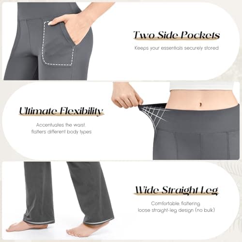 Walifrey Wide Leg Yoga Pants for Women with Pockets view 2