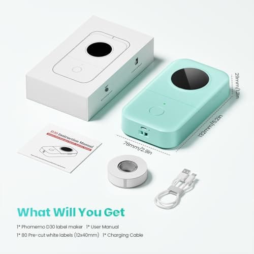 Phomemo D30 Label Maker Machine with Tape, Bluetooth Mini Label Printer view 6