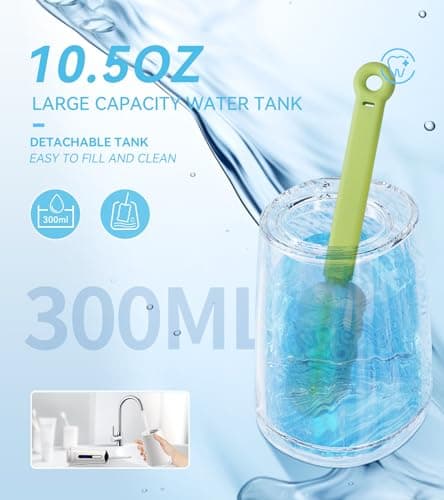 Water Dental Flosser Pick for Teeth, Portable Cordless Oral Irrigator with 4 Pressure Modes, 300ML Water Tank, IPX7 Waterproof, 6 Jet Tips, Storage Bag for Gums, Braces(White) view 4