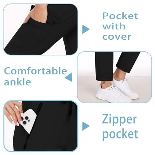 Hiking Pants Women UPF 50+ Cargo Quick Dry Water Resistant Elastic Waist 4 Pockets Lightweight Travel Work Casual Running view 4