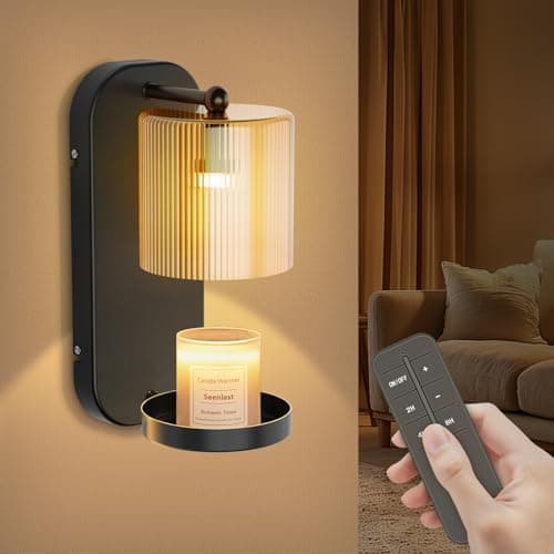Wall Mounted Candle Warmer Lamp with Remote Control, Timer & Dimmer, Flameless Wax Melt Warmer for Jar Candles, Metal Wall Sconce for Home Fragrance & Decorative Lighting — image 1