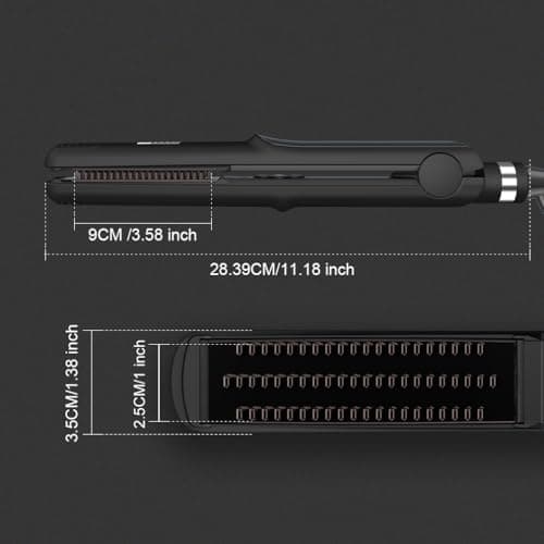 JINRI Curling Wand & Flat Iron & Hair Straightener and Hair Brush, Fast Heating Ceramic 3-in-1 Flat Iron, Best Hot Tools Professional Hair Iron, Black view 3