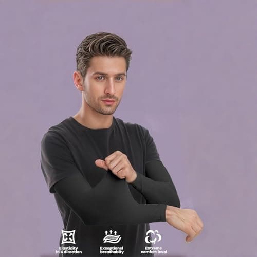 Renil Arm Sleeves for Men and Women & UV Protection Cooling Basketball Arm Sleeves view 3