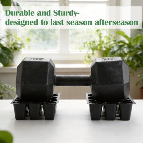 RooTrimmer 40 Pack Reusable 12-Cell Seed Starter Tray, Plant Starter Trays with Large Drainage Holes for Seed Germination, Easy to Repotted, Fits Standard 1020 Flats and TD377 Trays, Black view 4