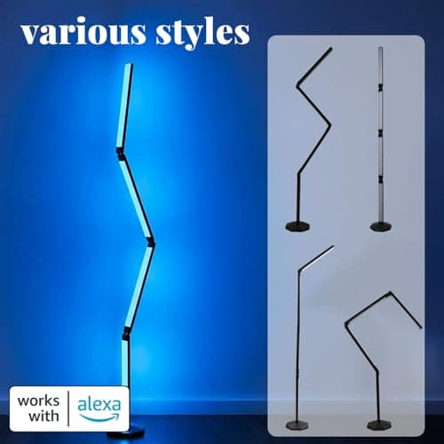 WUTGHUI LED RGB Corner Floor Lamp Foldable Floor Light 2200K-6500K Tunable White with 16 Million Custom Colors Remote/App,Timer Setting (RGB Foldable Floor Lamp with Alexa Voice Control) view 5