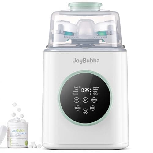 JoyBubba Bottle Washer, Sterilizer & Dryer – 19-Min Fast Cleaning, All-in-One Machine for Baby Bottles, Pump Parts & Feeding Accessories with 3 High-Temp Sterilization Modes, 60 Cleaning Tablets.