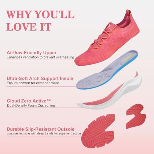 Hawkwell Women's Cloud Zero Active Nursing Shoes Cushion Breathable Walking Running Tennis Workout Slip Resistant Medical Work Sneakers view 5