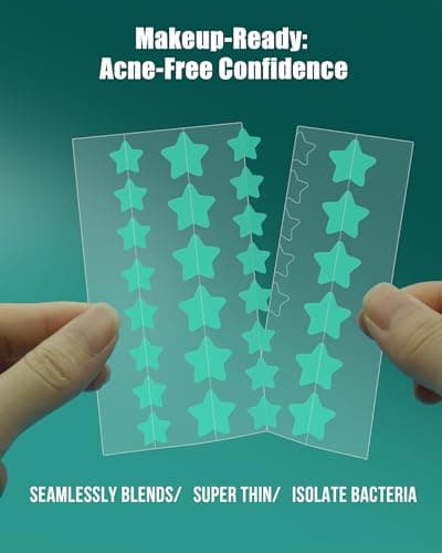 Jefusst Pimple Patches for Face, 168 Patches, Hydrocolloid Acne Patches, Cute Star Pimple Patch for Healing Stickers with Tree & Salicylic 2 Sizes, Zit Covers view 5