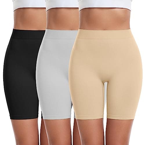 FRESBEIT 3 Pack Slip Shorts for Women Under Dress Comfortable Smooth Boyshorts Panties Biker Shorts — image 1
