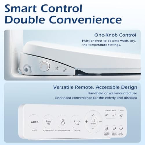 GAICOM Bidet Toilet Seat Elongated, Electric Smart Heated Toilet Seat with Instant Warm Water & Dryer, Multiple Cleaning Modes, Remote Control, Off-White view 5