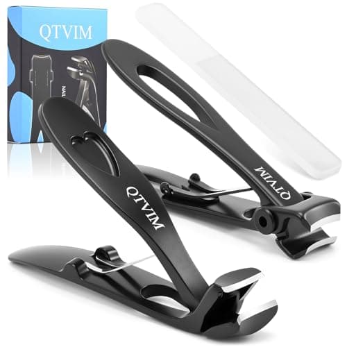 Toenail Clippers for Thick Nails for Men Seniors|3 Pack Ergonomic Long Handle Angled Head Toe Nail Clippers with Catcher|Premium Steel Wide Opening Fingernail Clipper-Heavy Duty Nail Clipper for women view 1