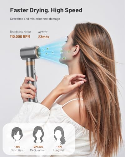 Hot Air Styler & Hair Styler- High-Speed Hair Blow Dryer Brush, Fast Drying No Heat Damage Multi-Styler with Auto Wrap Curlers for Volumizing Curl Straighten Frizz-Free Styling with Travel Bag view 5