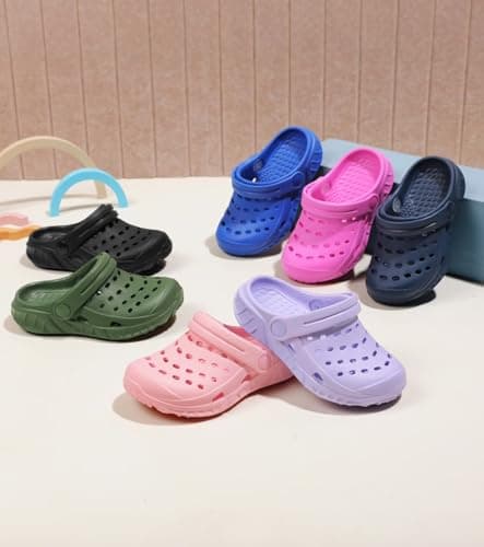 Pisumg Kids Garden Clogs Toddler Slip on Slides Sandals Boys Girls Summer Beach Pool Outdoor Water Shoes Slippers view 6