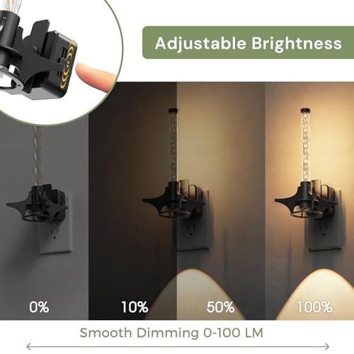 L LOHAS LED Night Lights Plug into Wall, Dusk to Dawn Sensor Nightlight, 0-100LM Brightness Adjustable, 3000K Soft White, Rocket Night Light with Black Rocket Base for Bedroom Bathroom Hallway Decor view 4