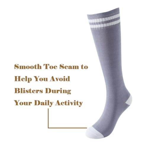 SOCKSDIARY Knee High Socks for Kids, Cotton Soccer Socks for Boys, Girls, Toddlers…… view 3