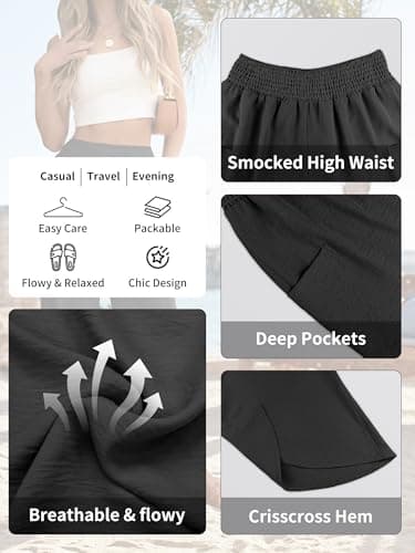 ANRABESS Womens Wide Leg Palazzo Capri Pants 2026 Summer Casual Loose High Waisted Lounge Flowy Cropped Beach Work Trousers view 6