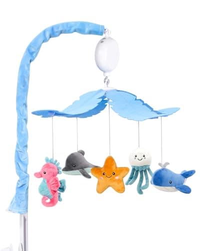 FEISIKE Baby Crib Mobile with 35 Lullabies, 3 Modes Rotation & Music, Adjustable Volume, Nursery Decor for Boys and Girls (Ocean Theme) — image 1