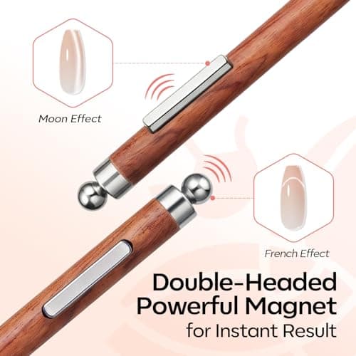 modelones Acrylic Nail Brush with Cat Eye Magnet, Flat Gel Nail Polish Brushes 3-in-1 Cateye Gel Polish Nail Magnet Double Head Nail Design Tool Pen Cat Eye Gel Nail Art Brush Professional Manicure view 6