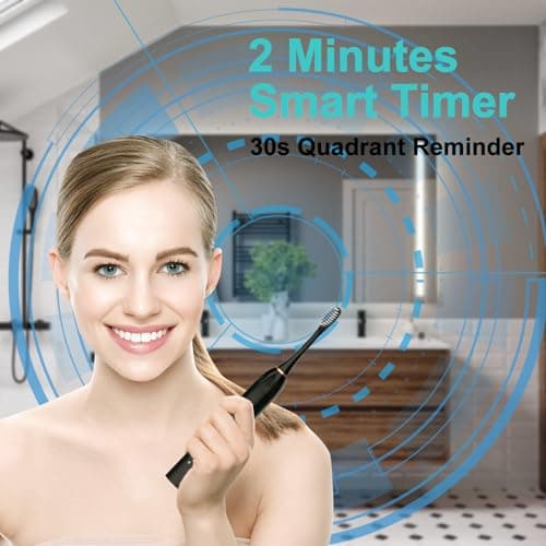 MSETGRD 3 Pack Electric Toothbrush with 6 Modes, Rechargeable Toothbrushes with 12 Brush Head, Fast Charge 2 Min and 30s Timer Toothbrush view 5