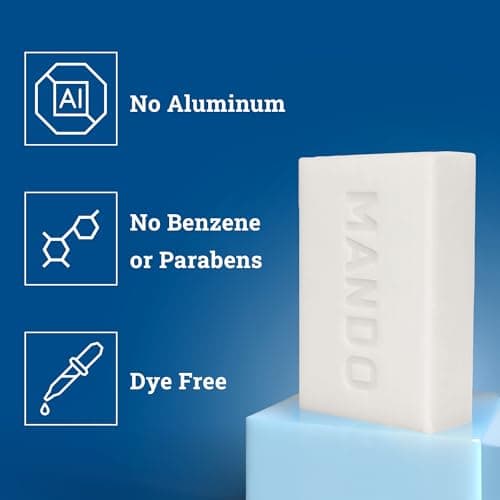 Mando Acidified Cleansing Bar - 24-Hour Odor Control - Removes Odor Better than Soap - Moisturizing Formula - SLS Free, Paraben Free - Safe For Sensitive Skin - Bourbon Leather view 4