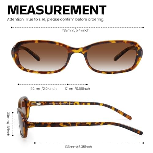 SODQW Rectangle Oval Sunglasses for Women Polarized 90s Vintage Small Sun Glasses Trendy Narrow Ladies Shades UV400 view 4