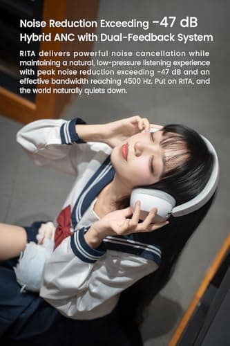 TANCHJIM Rita Bluetooth Headphones Wireless & Wired Connectable Active Noise Canceling Gaming Headset with Independent Acoustic Chamber, LDAC High-Resolution HiFi Over-Ear Earphone Up to 92h Playback view 4