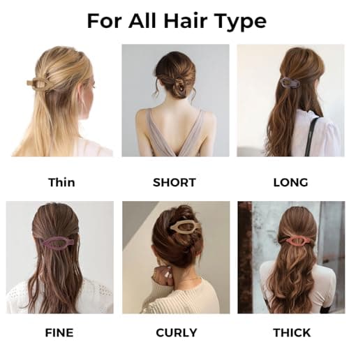 8 Pack Flat Tortoiseshell Hair Clips – French Style Matte Claw Barrettes for Women, Strong Hold Non-Slip Hair Accessories for Thick or Thin Hair, Chic Neutral Leopard Pattern view 6