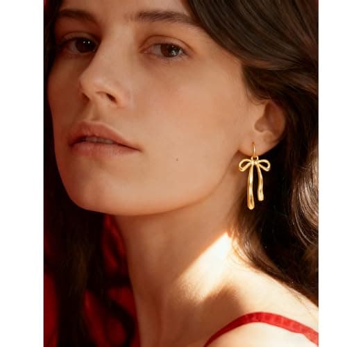Bow Earrings for Women,14k Gold Plated and Hypoallergenic and Lightweight,Mothers Day Gifts for Mom Daughter view 4